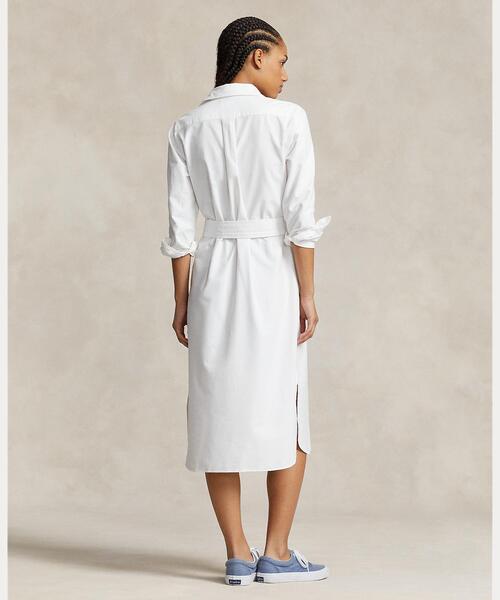 ワンピース シャツワンピース ベルテッド コットン  