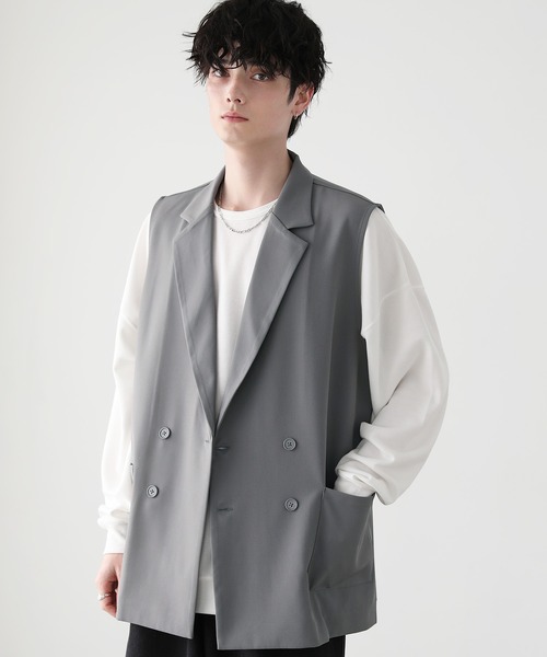 ASTRONOMY ベスト ジレ リラクシングダブルテーラードベスト メンズ