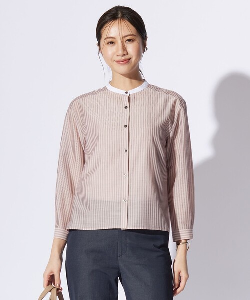 tシャツ シアーピンストライプ カットソー レディース