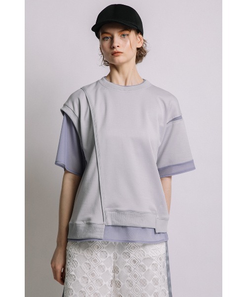 tシャツ レイヤードライクアシンメトリーTシャツ レディース