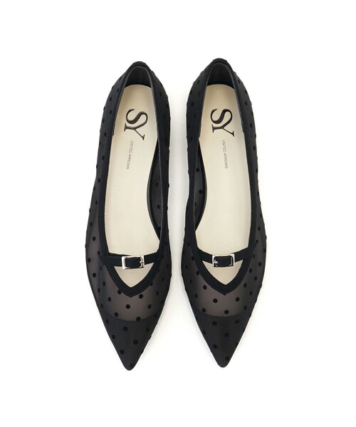 SY UNITED ARROWS パンプス 「SY」ベルトドットチュール