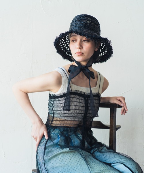ORIENT MILLINERY 帽子 ハット PALOMA「パロマ」ラフィア100% レース