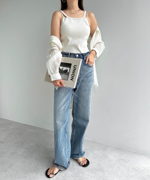 FENDI デニムキャミソール 2点セット デニムキャミソール+ワイドパンツセット Y2K[品番