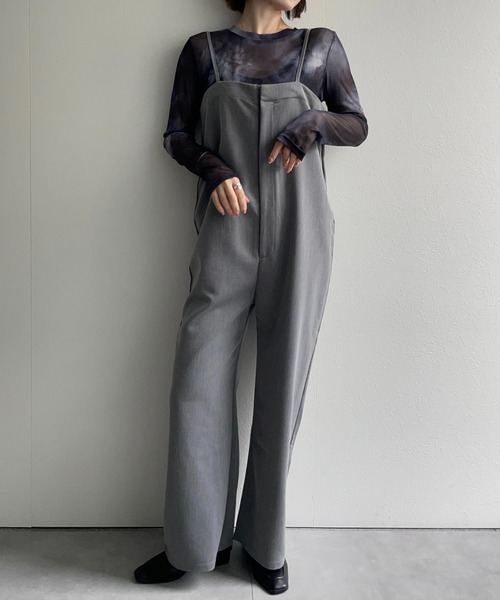 ap retro サロペット オーバーオール バックオープンフロントジップ