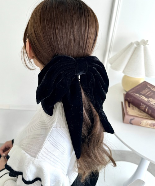 Loueme ヘアクリップ 「8色展開」DOLLベロアリボンバレッタ : ZOZOTOWN