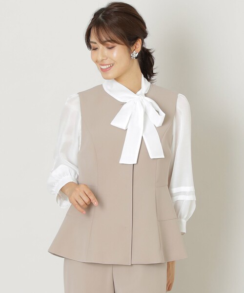 TO BE CHIC ベスト ジレ ポリエステルツイル レディース TO BE CHIC ベスト ジレ ポリエステルツイル レディース