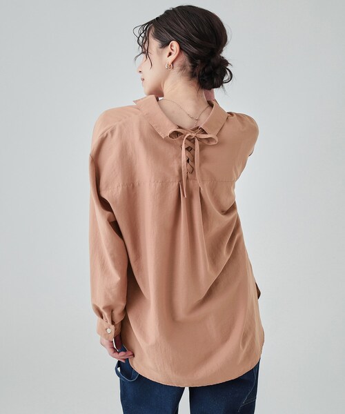 定価2.9万 ルフィル　完売品　バックレースアップブラウス　シャツ　23SS 定価2.9万 ルフィル 完売品 バックレースアップブラウス シャツ 23SS