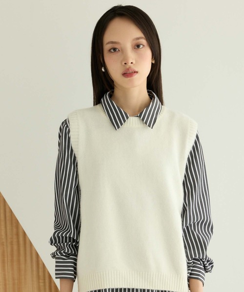 Edit Sheen（エディットシーン） ベスト ジレ クルーネックニット