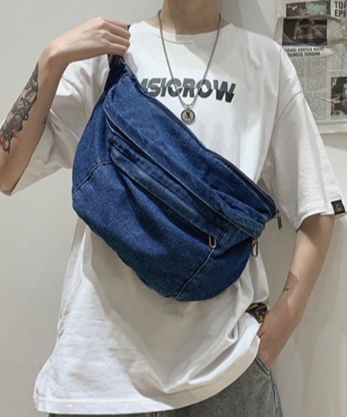 【新品】  Jeans ボディバッグ ウエストポーチ COO+i（クーイ） ウエストポーチ ウエストバッグ 大容量デニムボディ