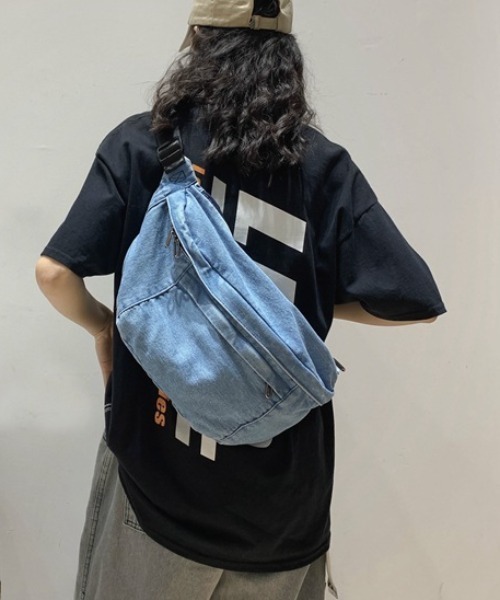 COO+i（クーイ） ウエストポーチ ウエストバッグ 大容量デニムボディ