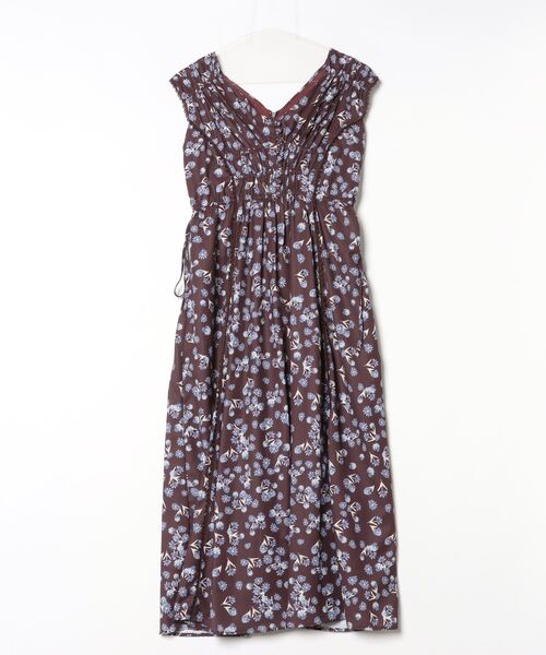 Her lip to」 花柄ノースリーブワンピース S ブラウン レディース  