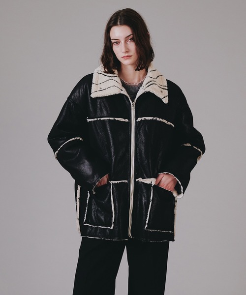 ボントン　ボアジャケット REVERSIBLE FAKE MOUTON BOA JACKET/リバーシブルフェイク