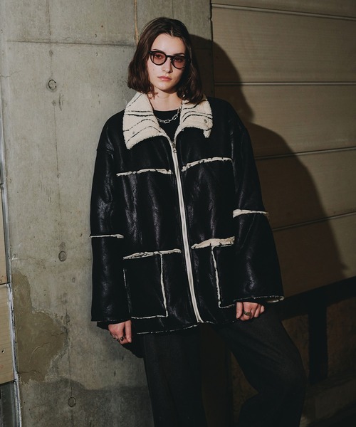 selle glant ブルゾン アウター REVERSIBLE FAKE MOUTON BOA JACKET 