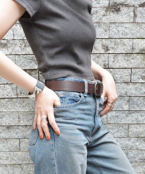 関税込み＊MISBHV＊バックル 牛革 ユニセックス ベルト ブラック MISBHV 2023 バックル レザーベルト | ブラック | FARFETCH JP