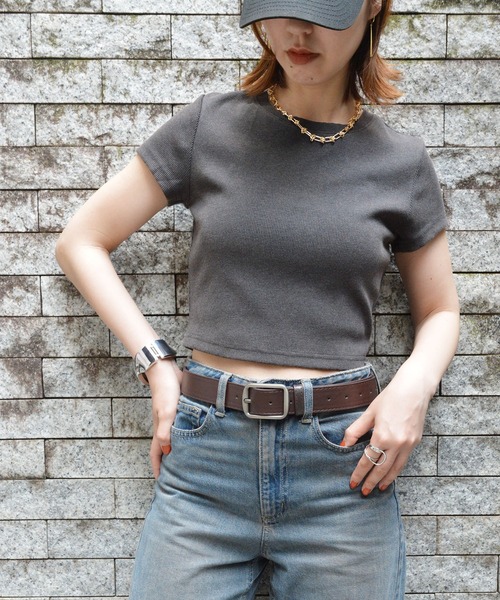 【Ｖｉｎｔａｇｅ】【ＰＲＬ】　正規品　スキニーレザーバックルベルト　38000円 60s NORTH&JUDD ブラスバックル レザー ギャリソンベルト