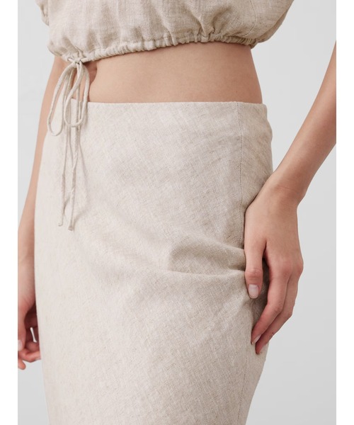 BANANA REPUBLIC スカート FACTORY STORE リネンブレンド ミディ