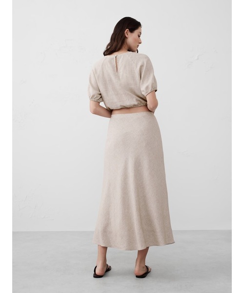 BANANA REPUBLIC スカート FACTORY STORE リネンブレンド ミディ