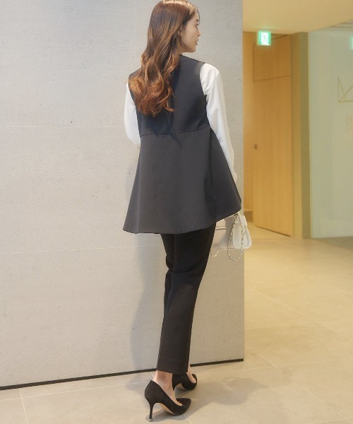 CELFORD ベスト ジレ パールペプラムジレ レディース : ZOZOTOWN