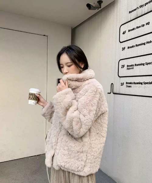 ナイロンジャケット フェイクファー もこもこ フーディ コート コート アウター もこもこ フェイクファー レディース