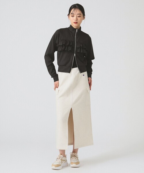 BEAMS ビームスフリルジップジャケット新品 BEAMS WOMEN｜【6/12再値下げ】フリル ハイネック ジップ