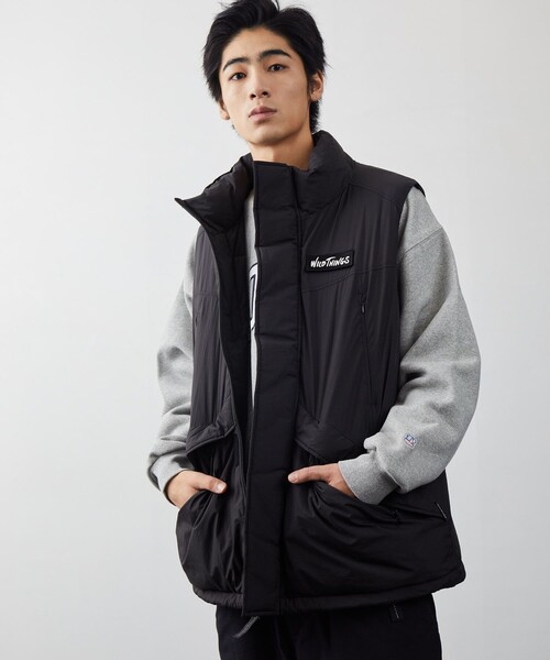 WILD THINGS 「WILD THINGS」 ダウンベスト LARGE ブラック メンズ  