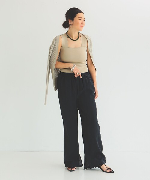 パンツ sou802 Demi-Luxe BEAMS パンツ レーヨン リネン ドローストリング
