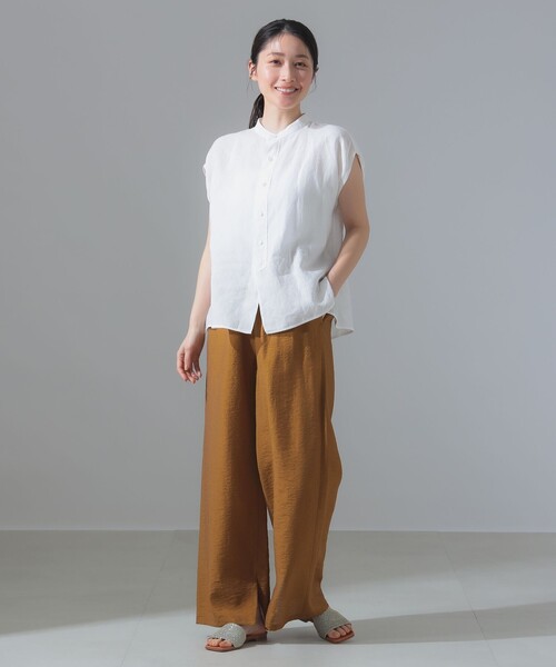 Demi-Luxe BEAMS レーヨン リネン ドローストリング パンツ Demi-Luxe BEAMS（デミルクス ビームス）レーヨン リネン ドロー