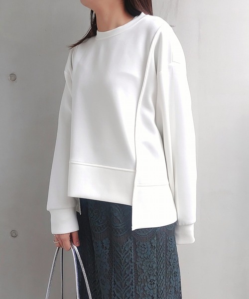 トレーナー スウェット パウンドストレッチバッグZIP プルオーバー レディース Q トレーナー スウェット パウンドストレッチバッグZIP プル