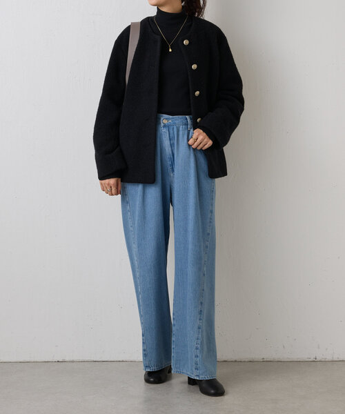 BEARDSLEY（ビアズリー） ノーカラージャケット FREE ブラック