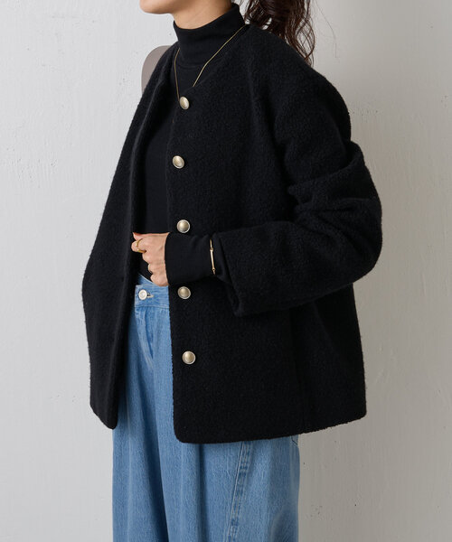 BEARDSLEY（ビアズリー） ノーカラージャケット FREE ブラック