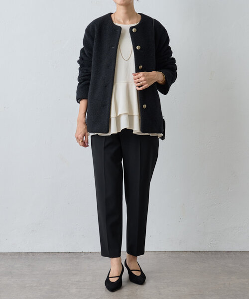 BEARDSLEY（ビアズリー） ノーカラージャケット FREE ブラック