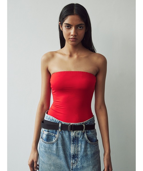 ベアトップ+チューブトップ shinzone BRA TOP CLEA チューブトップ ベアトップ カップ付 ストラップレスフリルブラ