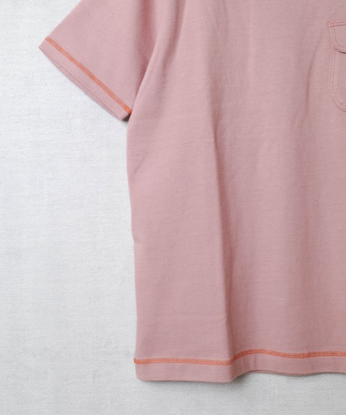 新品 KATO ヘンリーネック プルオーバーシャツ カトー ピンク M カトー(ファッション) tシャツ 「KATO'/カトー」191 ポケット T