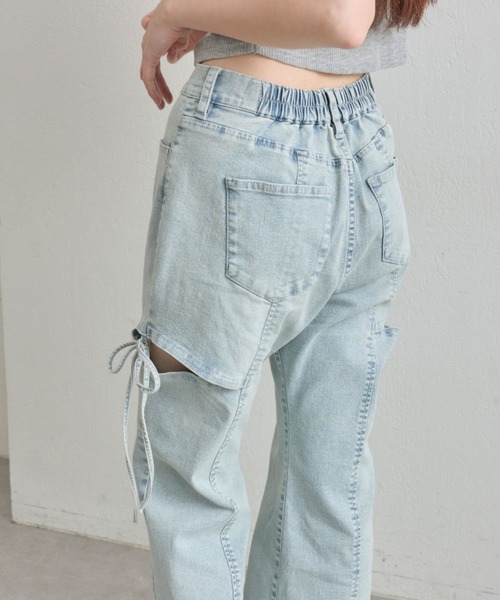OLIVE des OLIVE サイドスリットストレッチ デニムパンツ S OLIVE des ジーンズ デニム デニムパンツ 「S/M/Lサイズ展開