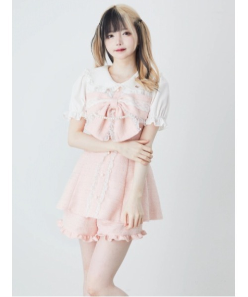 Ank Rouge（アンクルージュ） ワンピース ツイードおリボン