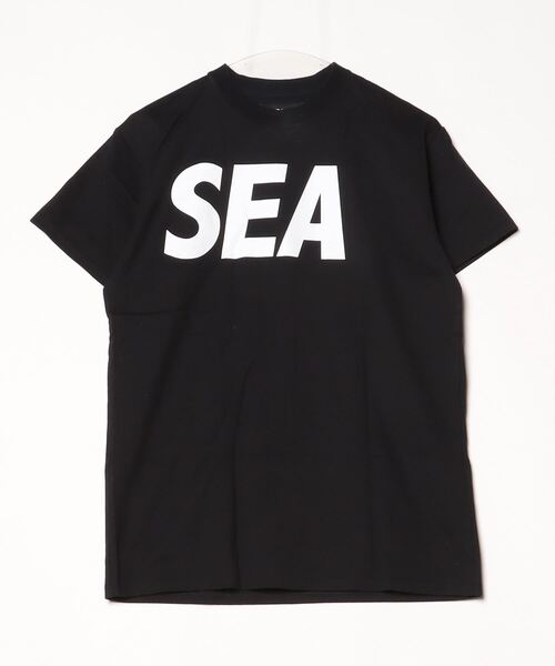WIND AND SEA 半袖シャツ ブラック/ホワイト WIND AND SEA 「WIND SEA」 半袖Tシャツ S ブラック メンズ