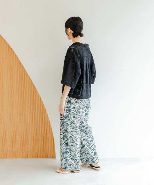 OUTDOOR PRODUCTS アソート柄イージパンツ ブルーA AZUL BY MOUSSY スラックス パンツ アソート柄プリントイージー