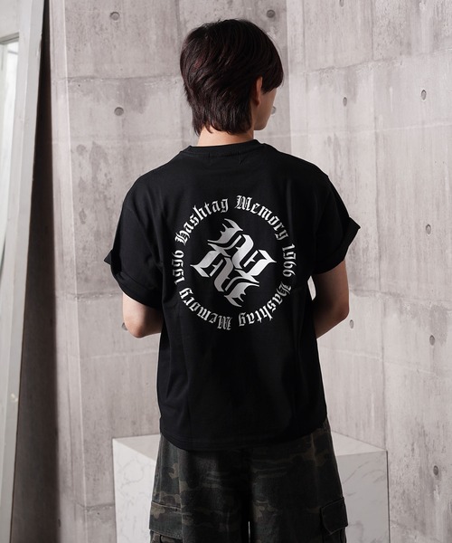 【IO着用モデル】ネイバーフッド オールドイングリッシュ ロゴ Tシャツ 黒M MEMORY tシャツ 「MEMORY」オールドイングリッシュ Mロゴ 半袖 Tシャツ
