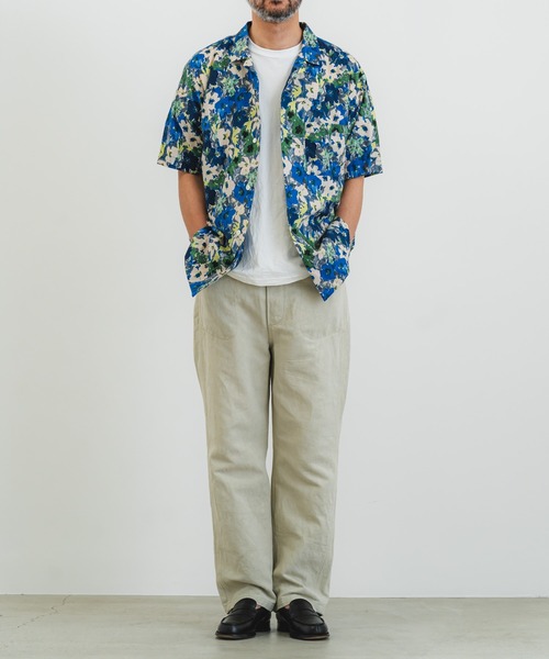 PLATSPLEASE 花柄 半袖シャツ OVERSIZED FLORAL-PRINT SHORT-SLEEVED SHIRT オーバーサイズ花