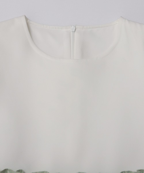 Fit more シアーチェックペプラムトップス レディース