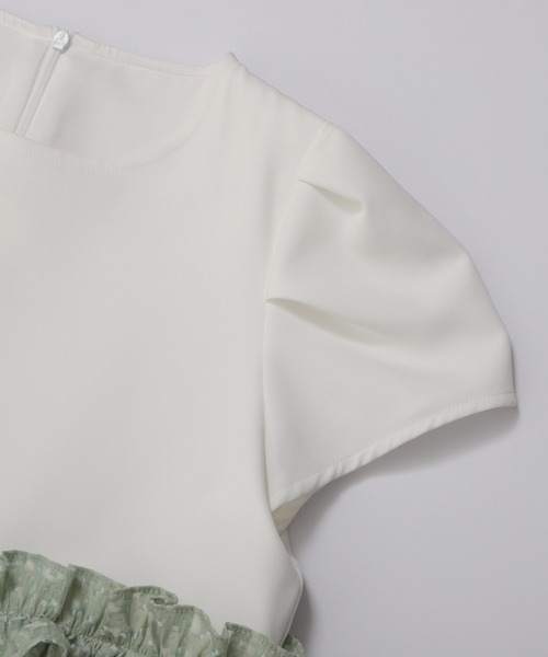 fitmore シアーチェックペプラムトップス 半袖 ピンク・ホワイト シアーチェックペプラムトップス【宅配便】 | Fit more