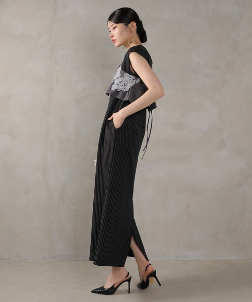 Kana ドレス ピンストライプワンピース 花柄 ビスチェ 2点セット