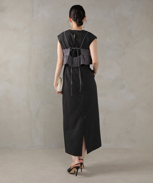 Kana ドレス ピンストライプワンピース 花柄 ビスチェ 2点セット