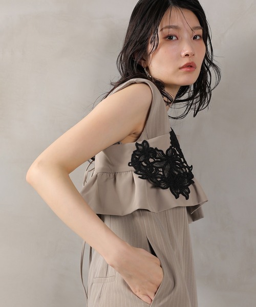 Kana ドレス ピンストライプワンピース 花柄 ビスチェ 2点セット