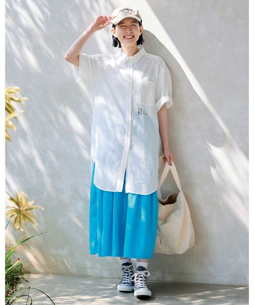 Sunny clouds（サニークラウズ） ブラウス シャツ シワっとロング