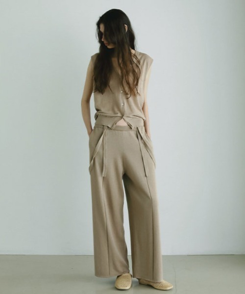 【新品】25SS ETRE TOKYO リネンスムースニットパンツ ベージュ　M ETRE TOKYO（エトレトウキョウ） パンツ リネンスムースニットパンツ