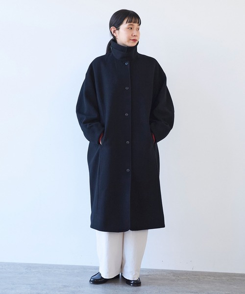 yuni ステンカラーコート コート ウールsuper100 bal collar cocoon