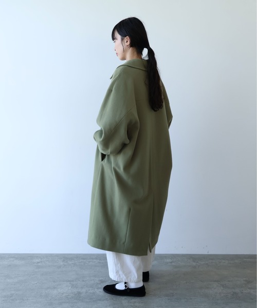 yuni ステンカラーコート コート ウールsuper100 bal collar cocoon