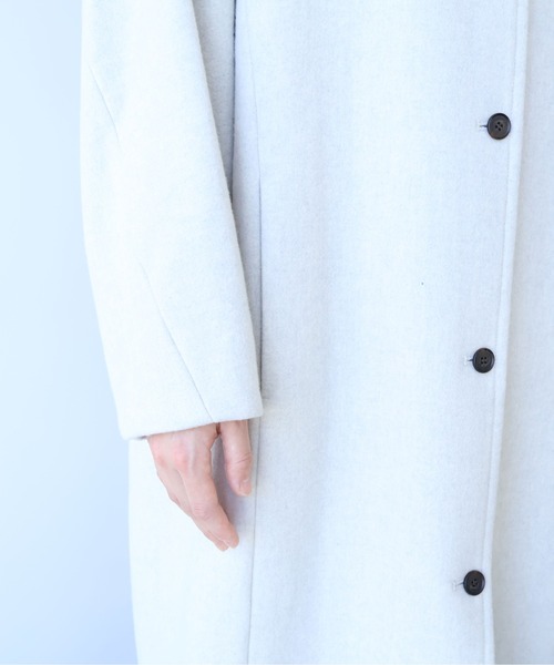 yuni ステンカラーコート コート ウールsuper100 bal collar cocoon