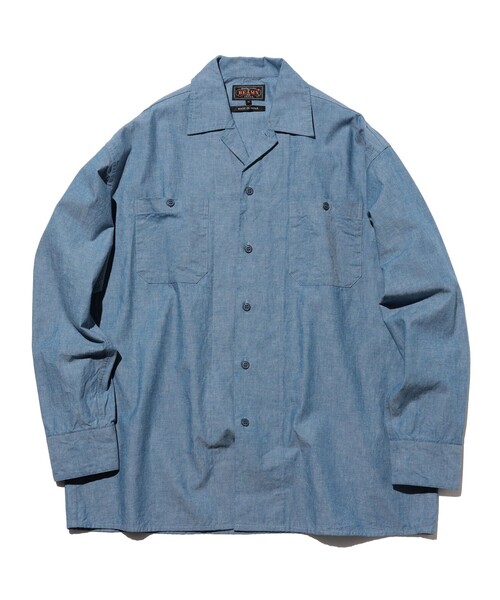 BEAMS+（ビームスプラス） シャツ MIL Open Collar Chambray メンズ